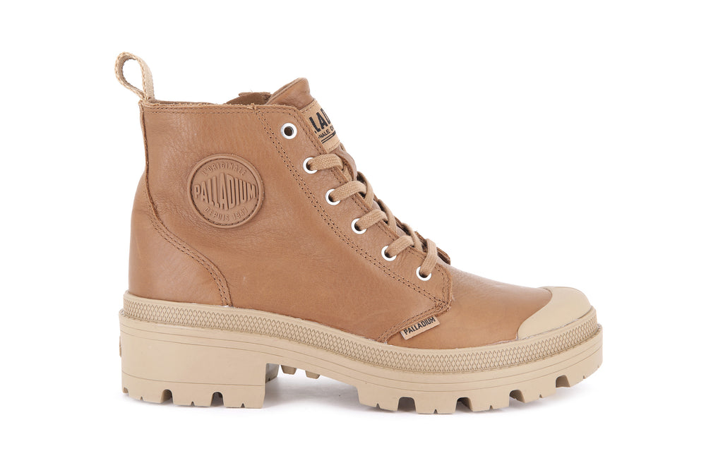 Botas Palladium PALLABASE LEATHER Mujer Marrones | Costa Rica-81420